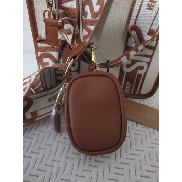 NWT Steve Madden Viral Tik Tok Bag Purse Bwebber Canvas Creme Brown - Picture 12 of 15